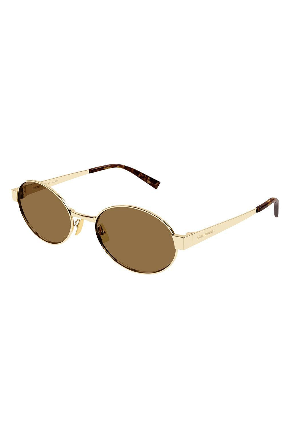 Round Sunglasses-GLDGLDBR-ACCESSORIESUNGLASSES-SAINT LAURENT
