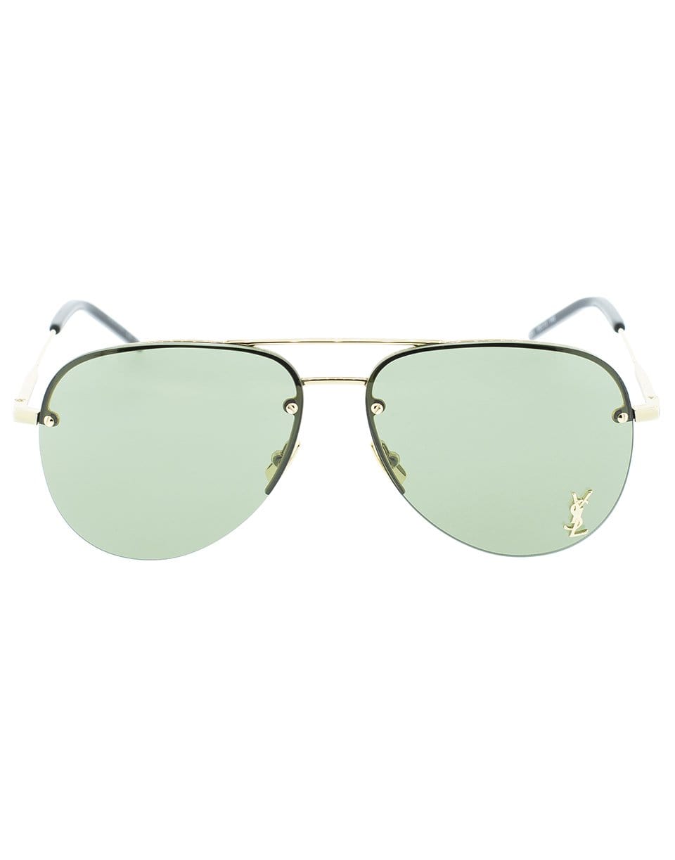 SAINT LAURENT-Classic 11 Gold Aviator Sunglasses-GOLD