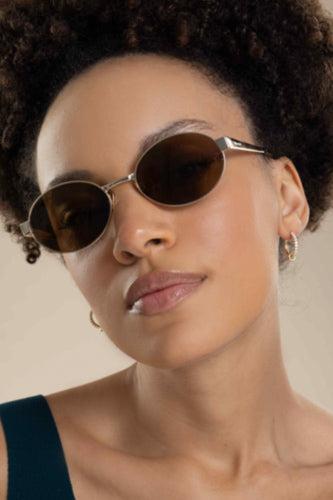 Oval Sunglasses-GOLD-ACCESSORIESUNGLASSES-SAINT LAURENT