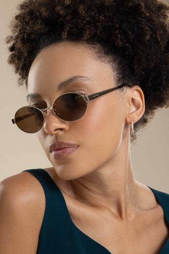 Oval Sunglasses-GOLD-ACCESSORIESUNGLASSES-SAINT LAURENT