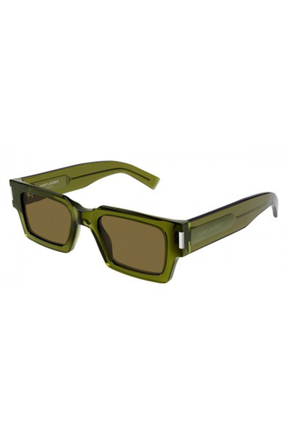 SAINT LAURENT-Rectangular Sunglasses - Green-GR/GR/BR
