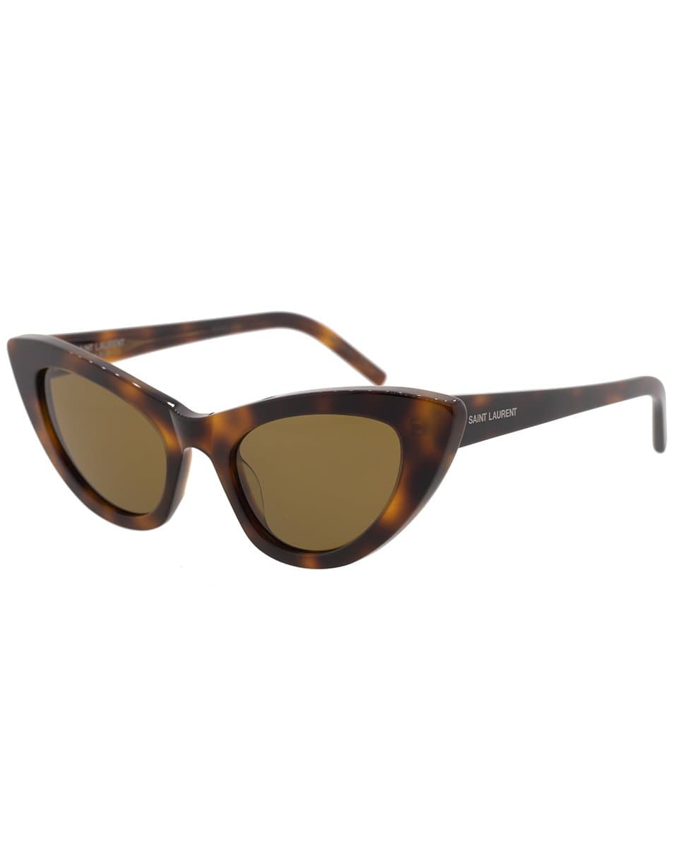 SAINT LAURENT-Lily Tortoise Cat-Eye Sunglasses-TORTOISE