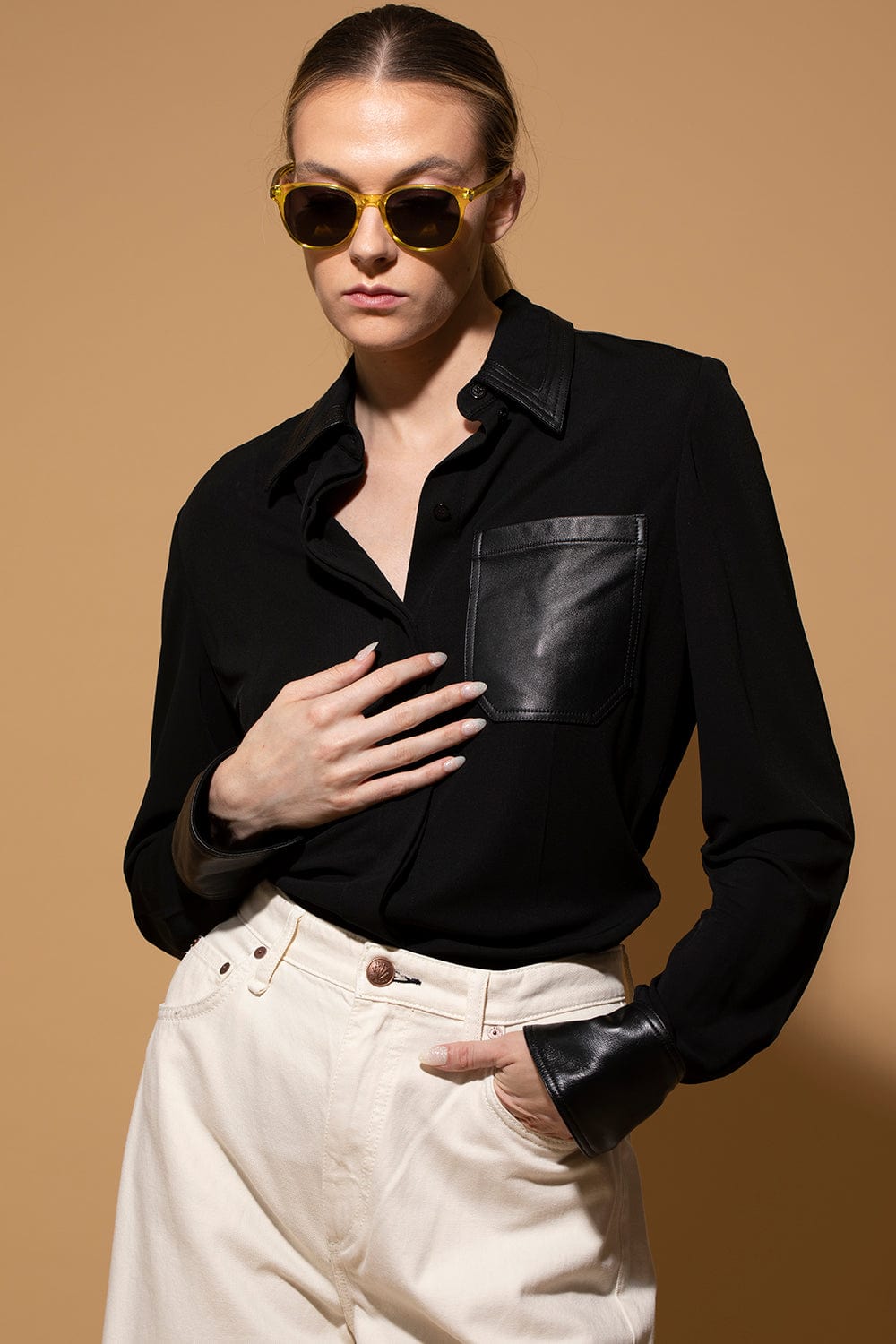 SAINT LAURENT-Acetate Sunglasses - Yellow Black-YLW/BLK