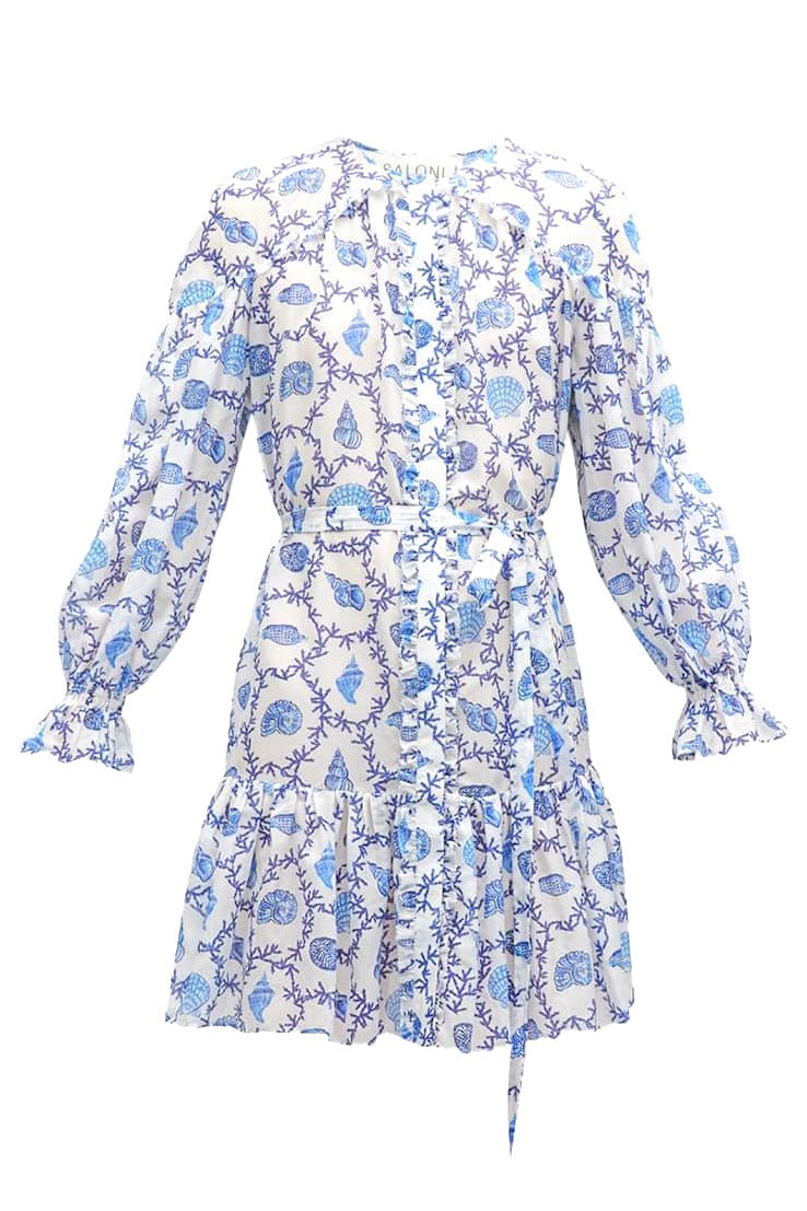 SALONI-Pixie Dress - Coral White-