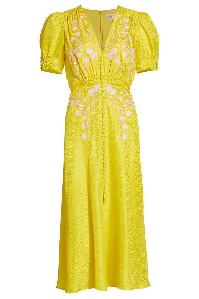 SALONI-Lea Dress - Bright Lemon-