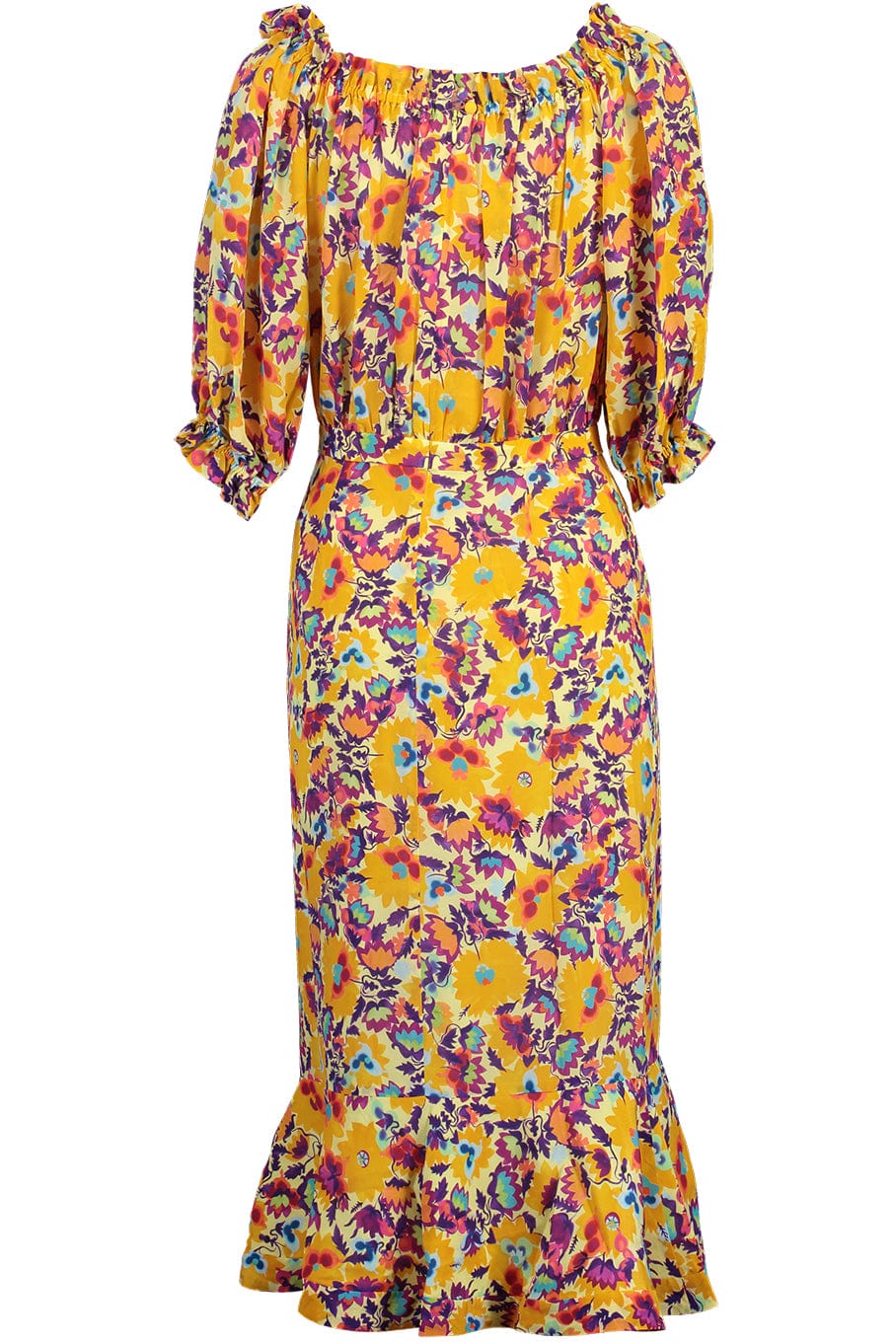 SALONI-Olivia Dress With Flounce Hem-