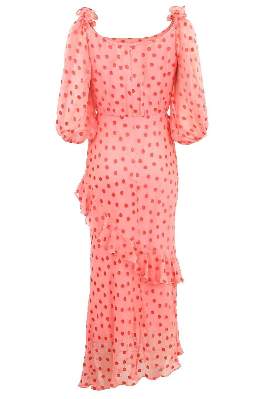SALONI-Dot Devore Midi Dress-