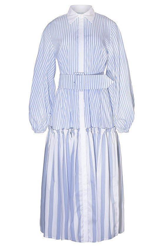 SARA BATTAGLIA-Long Puffed Dress-