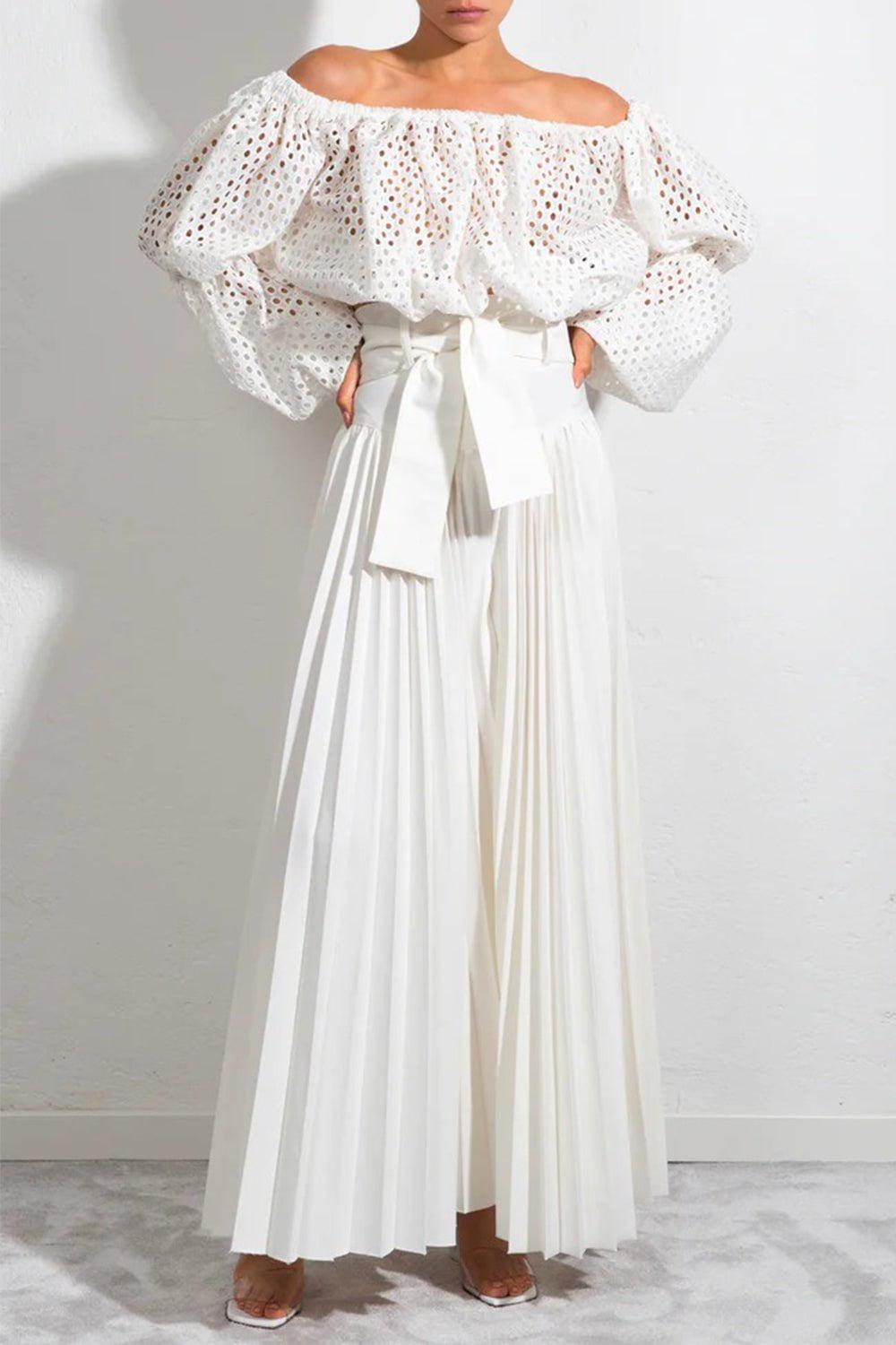 SARA BATTAGLIA-Plisse Pant-