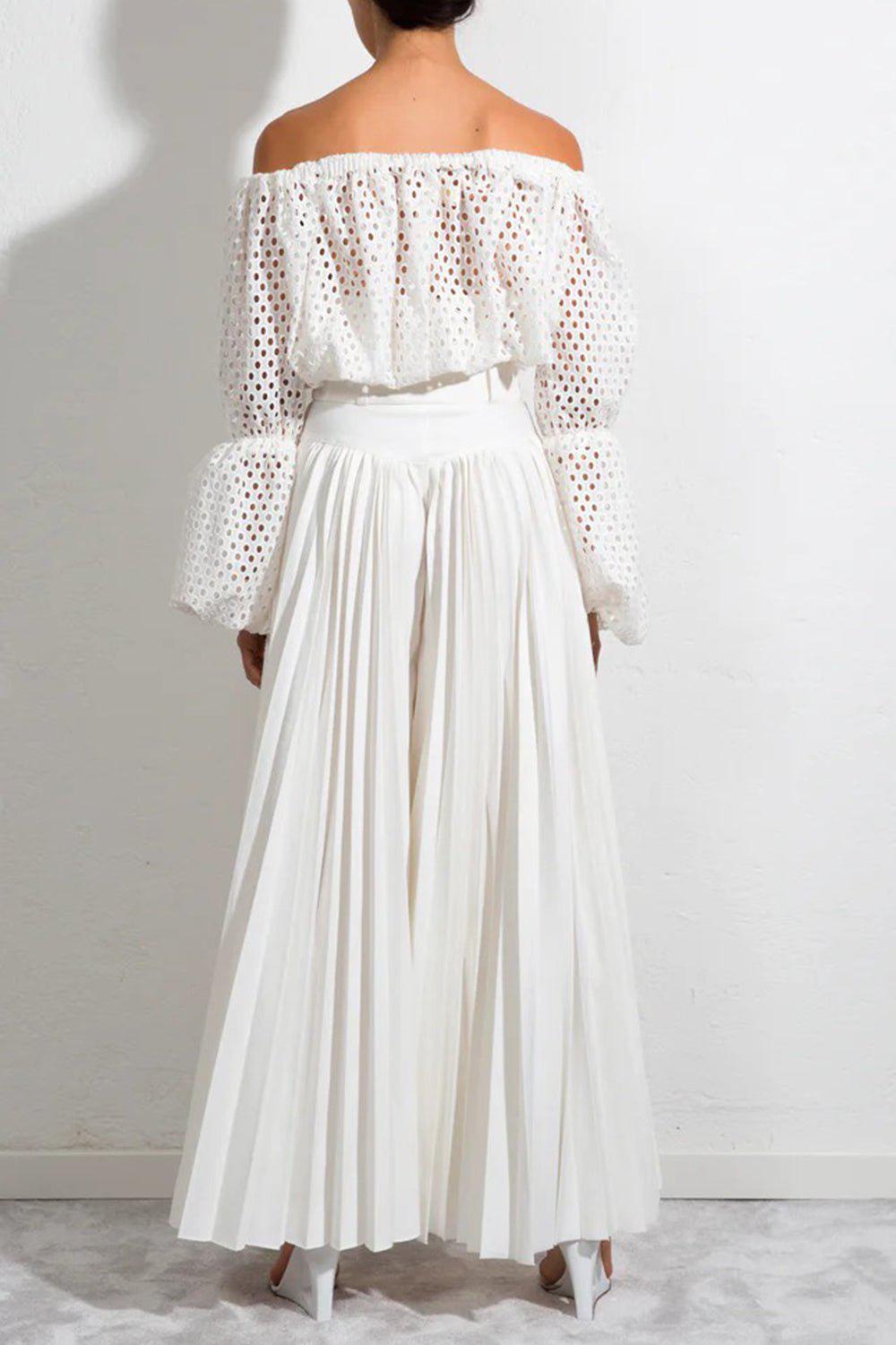 SARA BATTAGLIA-Plisse Pant-
