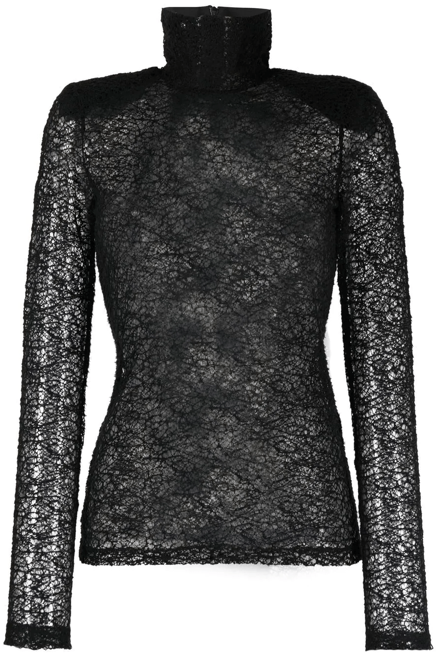 SARA BATTAGLIA-Lace Net Top-