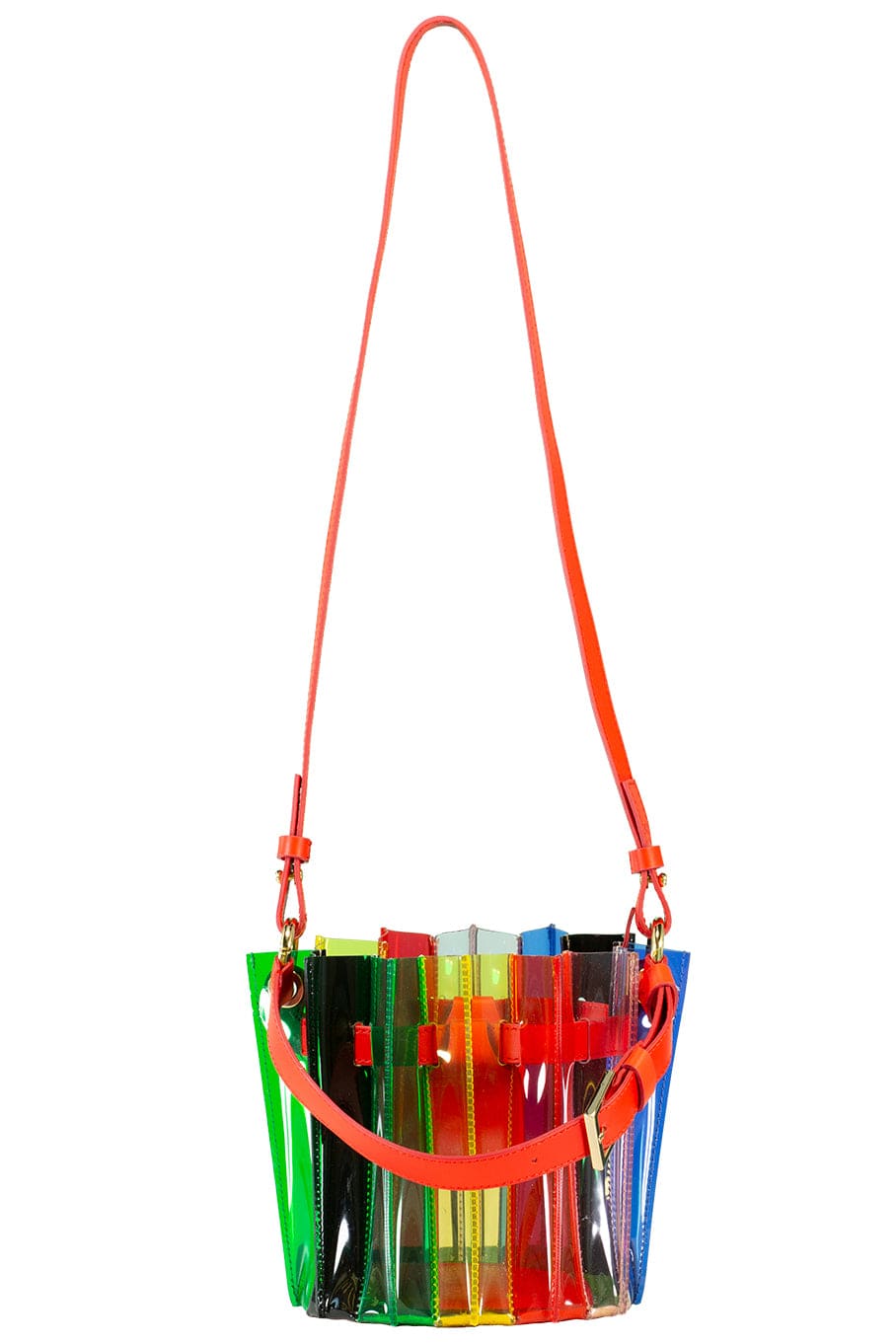 SARA BATTAGLIA-Plisse Mini Bucket-TRANRNBW