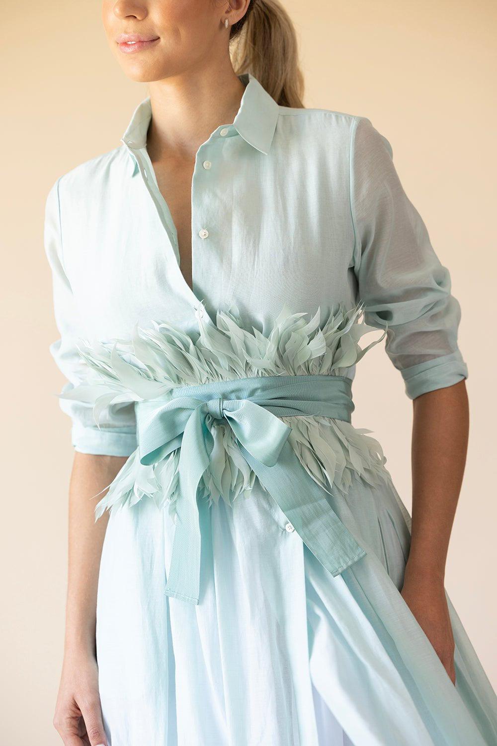 SARA ROKA-Double Feather Trim Belt-