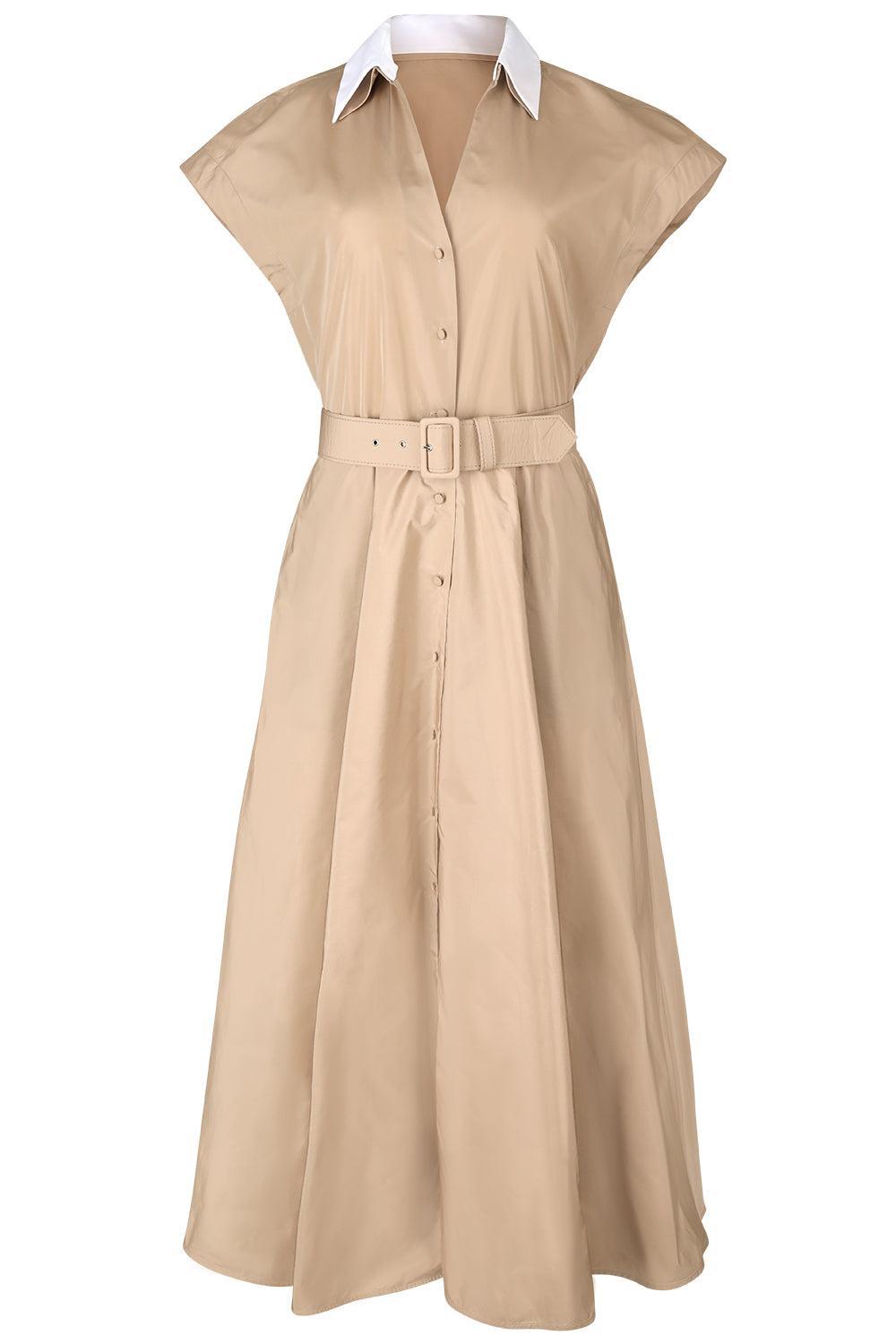 Cheri Midi Dress-BROWN-38-CLOTHINGDRESSCASUAL-SARA ROKA