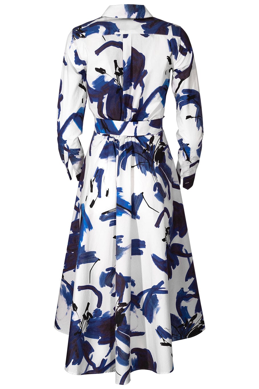 SARA ROKA-Tie Front Hi-Low Shirt Dress-