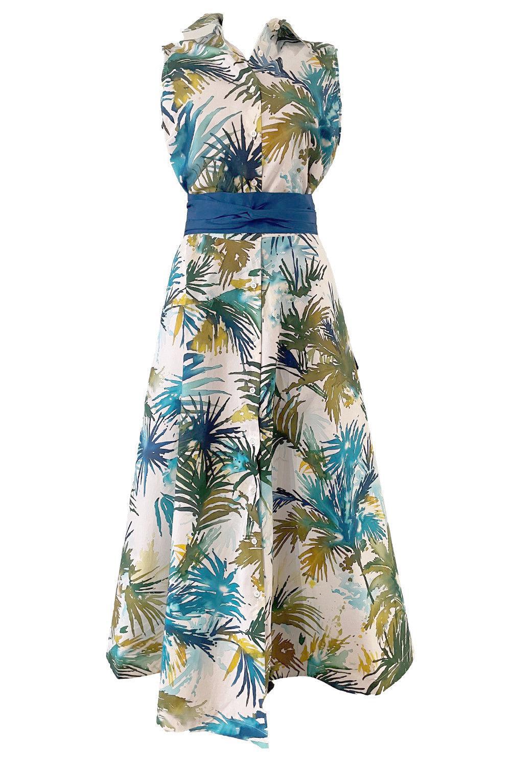 Carydra Dress - Watercolor Palms-WTRCLRPL-38-CLOTHINGDRESSCASUAL-SARA ROKA
