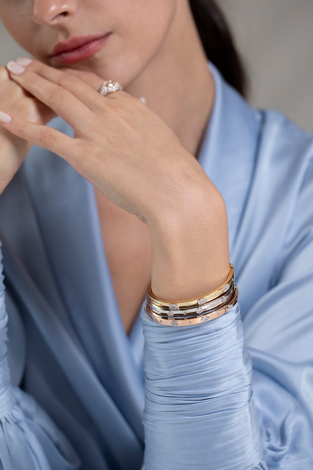 SARA WEINSTOCK-Reverie Pear Oval Cuff Bangle-ROSE GOLD