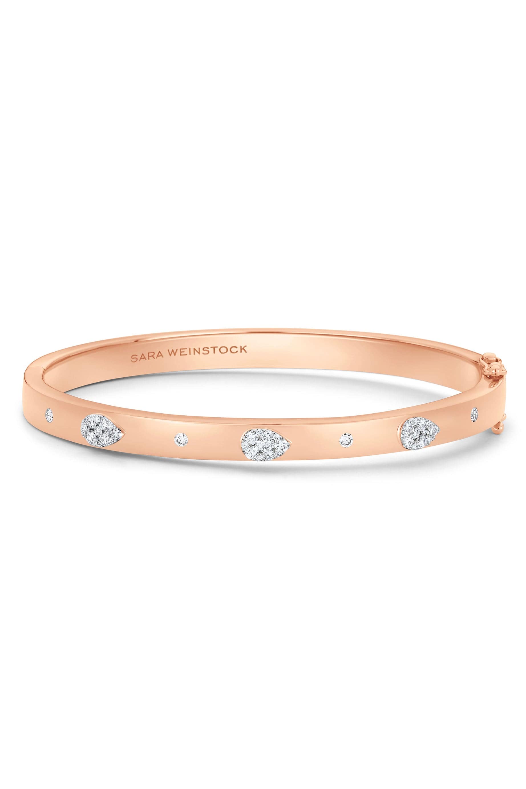 SARA WEINSTOCK-Reverie Pear Oval Cuff Bangle-ROSE GOLD