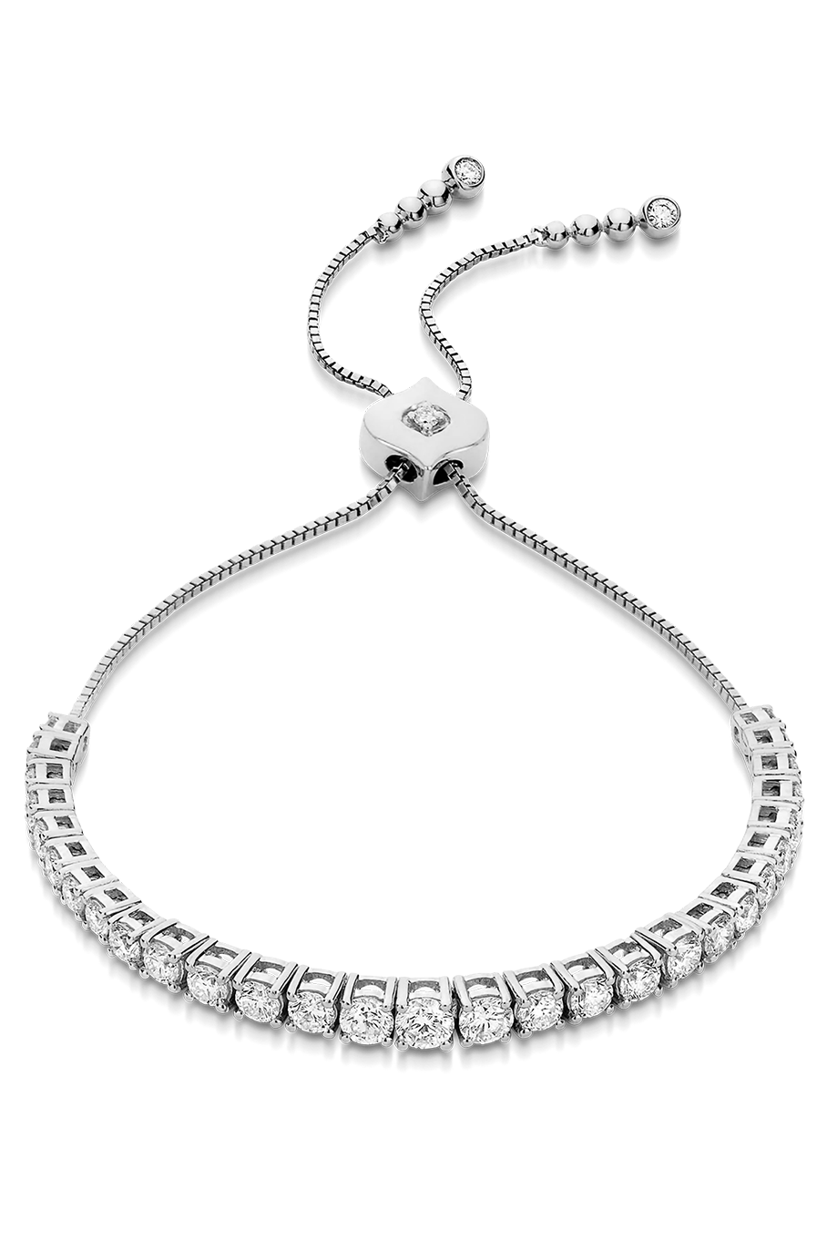 SARA WEINSTOCK-Isadora Eternity Diamond Bolo Bracelet-WHITE GOLD