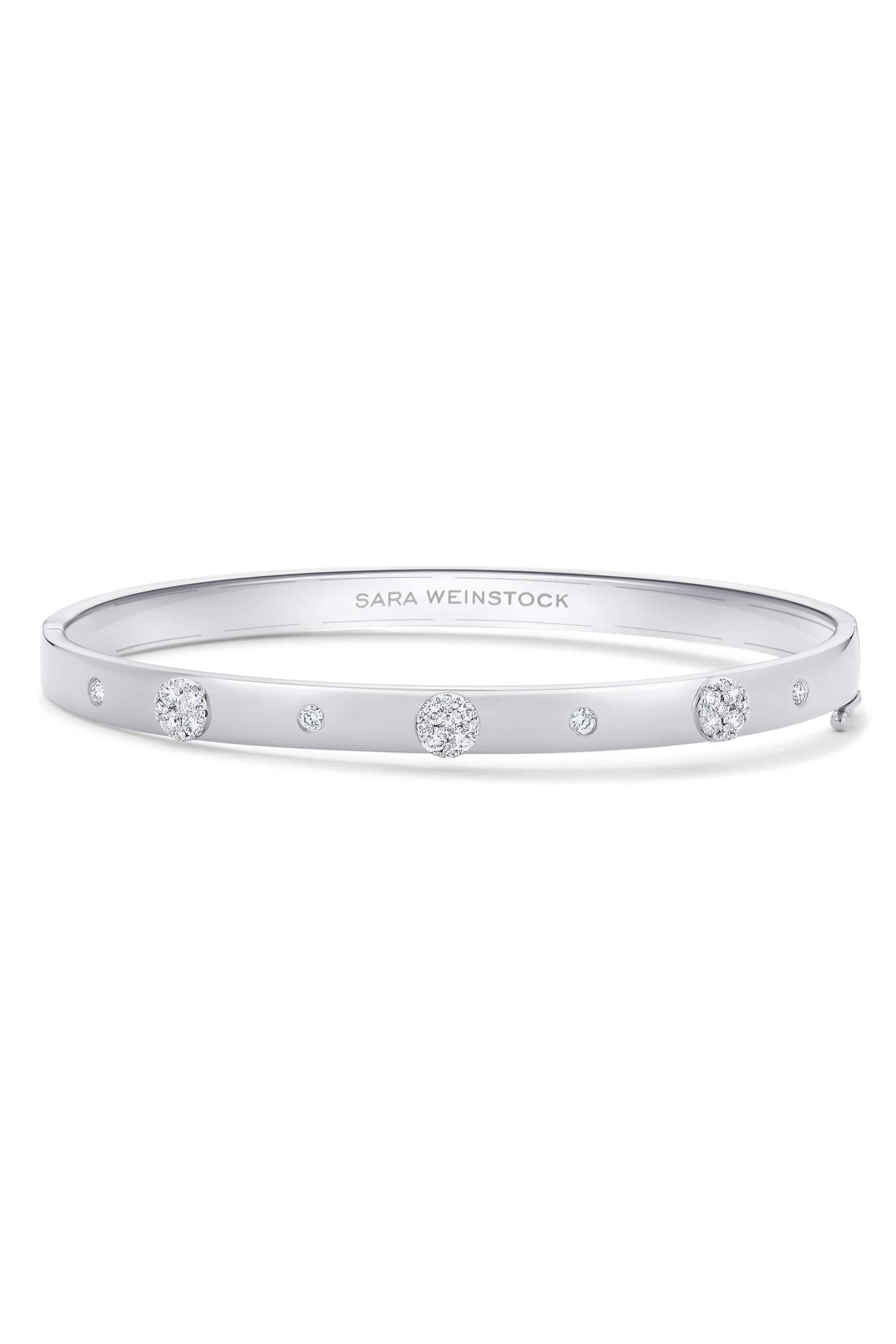 SARA WEINSTOCK-Reverie Round Oval Cuff Bangle-WHITE GOLD