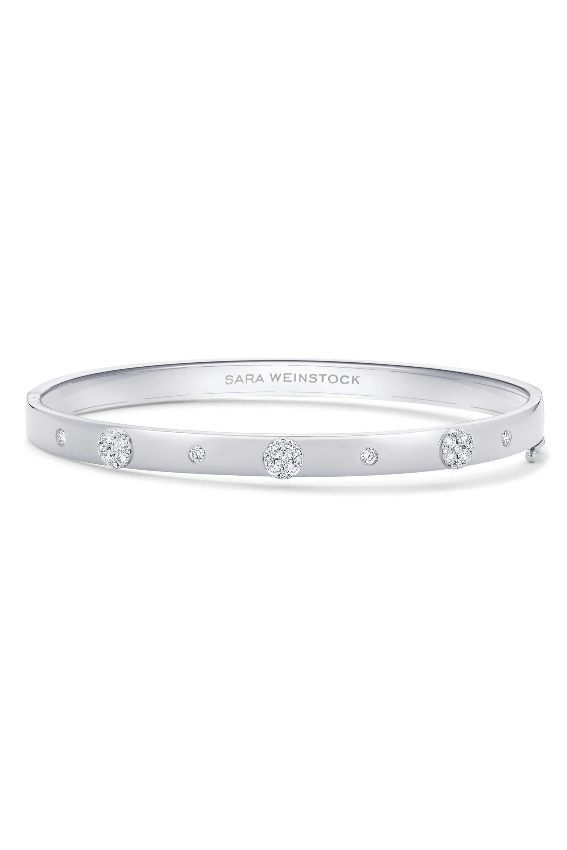 SARA WEINSTOCK-Reverie Round Oval Cuff Bangle-WHITE GOLD