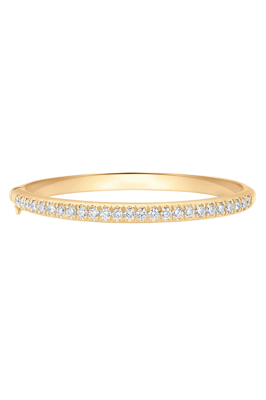 Diamond Dujour Oval Bangle Bracelet-YELLOW GOLD-6-JEWELRYFINE JEWELBRACELET O-SARA WEINSTOCK