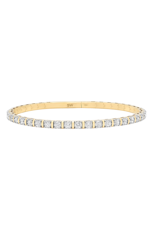 Diamond Flexion Eternity Petite Bangle-YELLOW GOLD-6.5-JEWELRYFINE JEWELBRACELET O-SARA WEINSTOCK