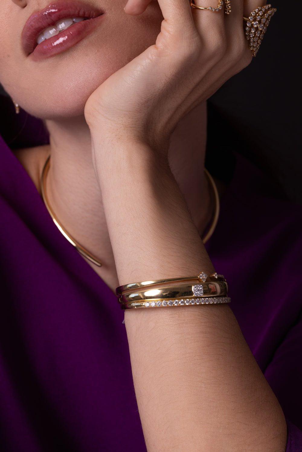 SARA WEINSTOCK-Veena Diamond Bangle-YELLOW GOLD