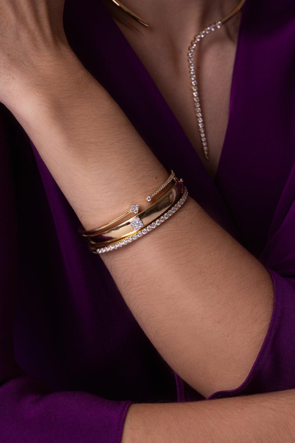 SARA WEINSTOCK-Veena Diamond Bangle-YELLOW GOLD