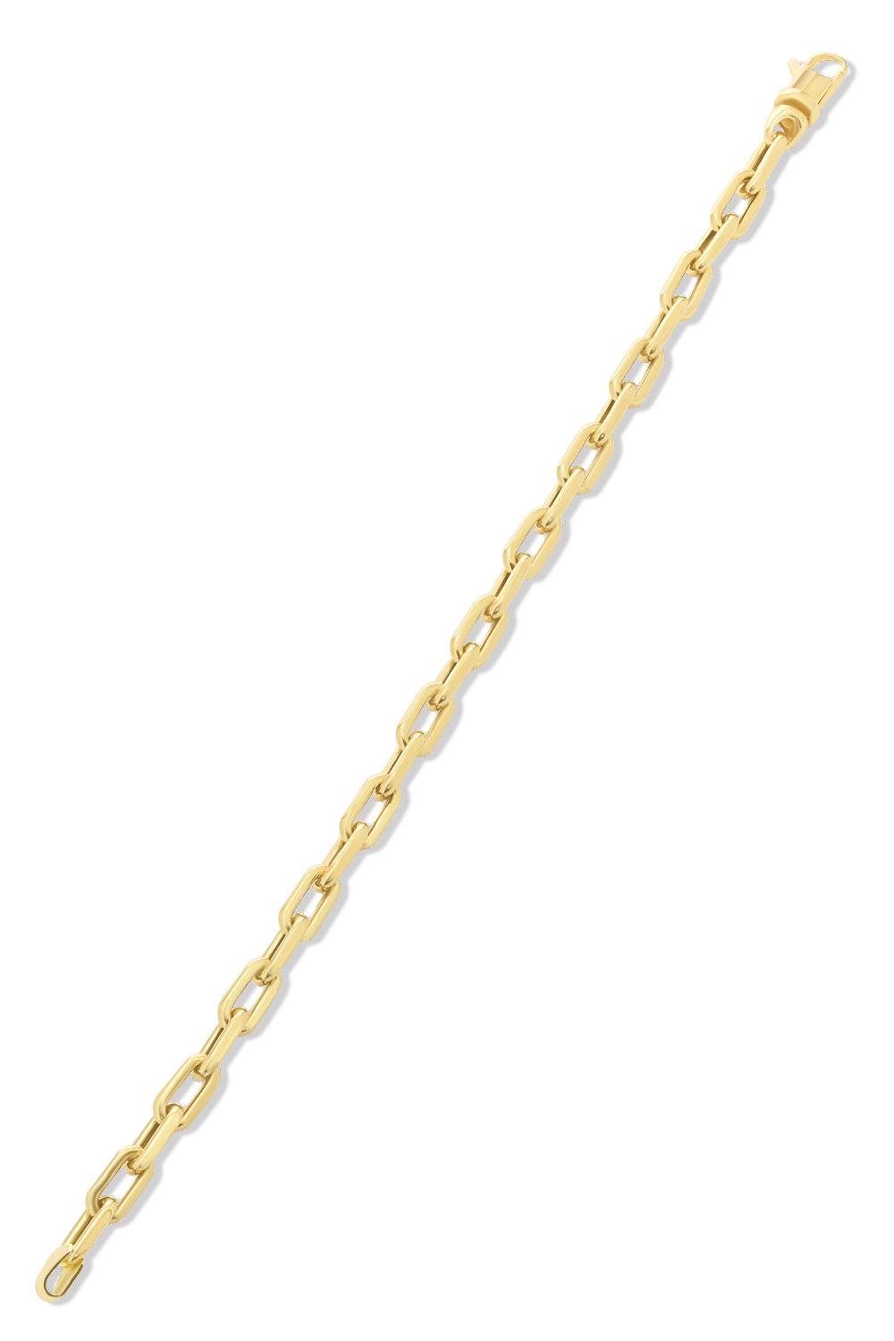 Small Rectangle Charm Chain Bracelet-YELLOW GOLD-7-JEWELRYFINE JEWELBRACELET O-SARA WEINSTOCK