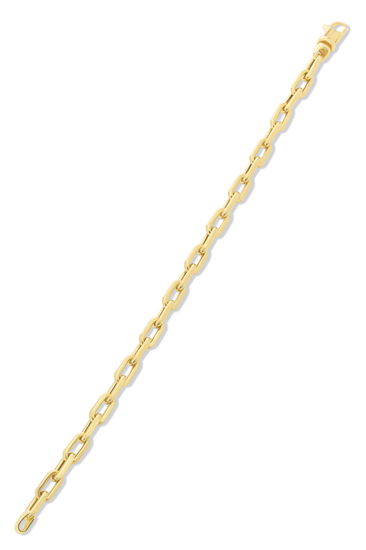 Small Rectangle Charm Chain Bracelet-YELLOW GOLD-7-JEWELRYFINE JEWELBRACELET O-SARA WEINSTOCK