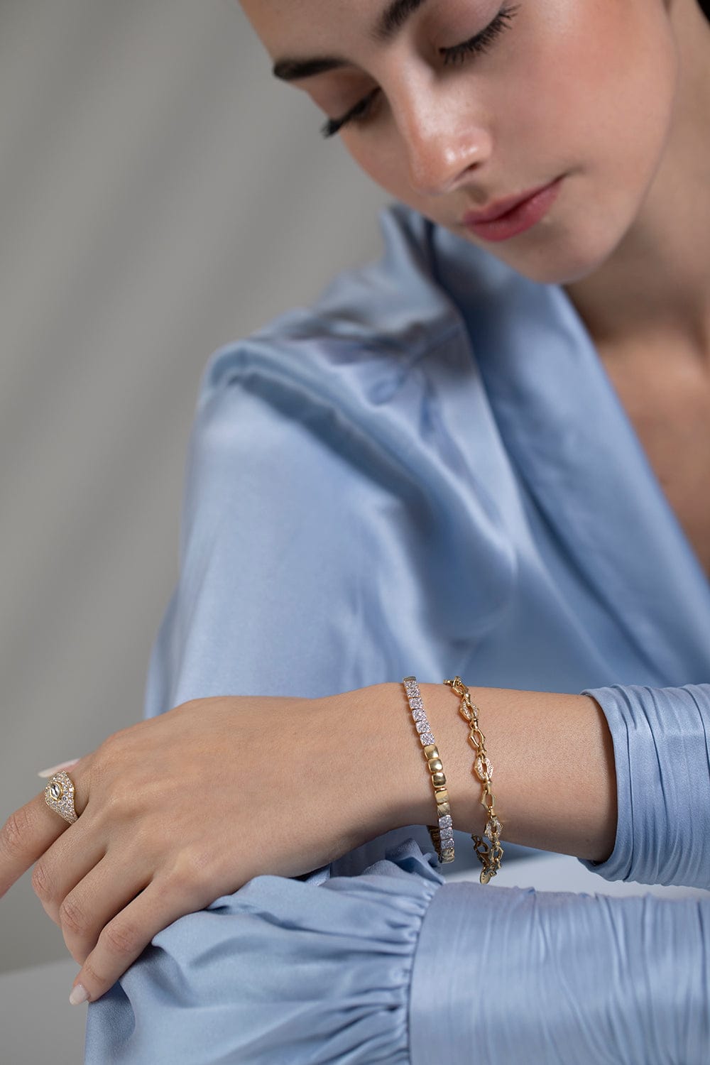 SARA WEINSTOCK-Adira Diamond Cluster Bracelet-YELLOW GOLD