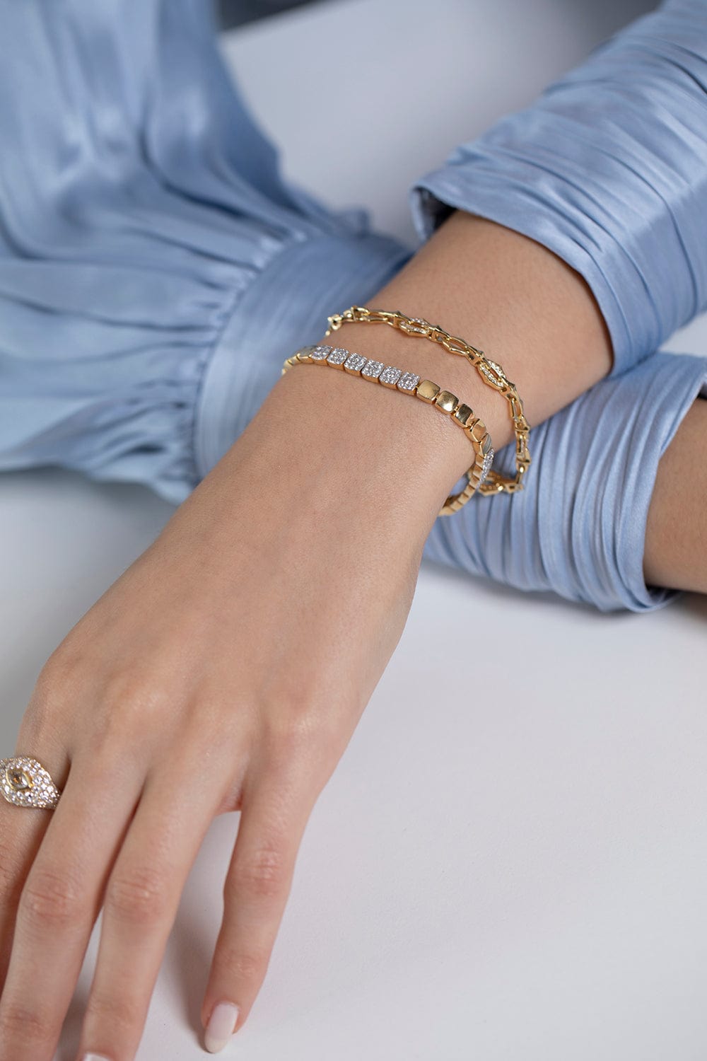 SARA WEINSTOCK-Adira Diamond Cluster Bracelet-YELLOW GOLD
