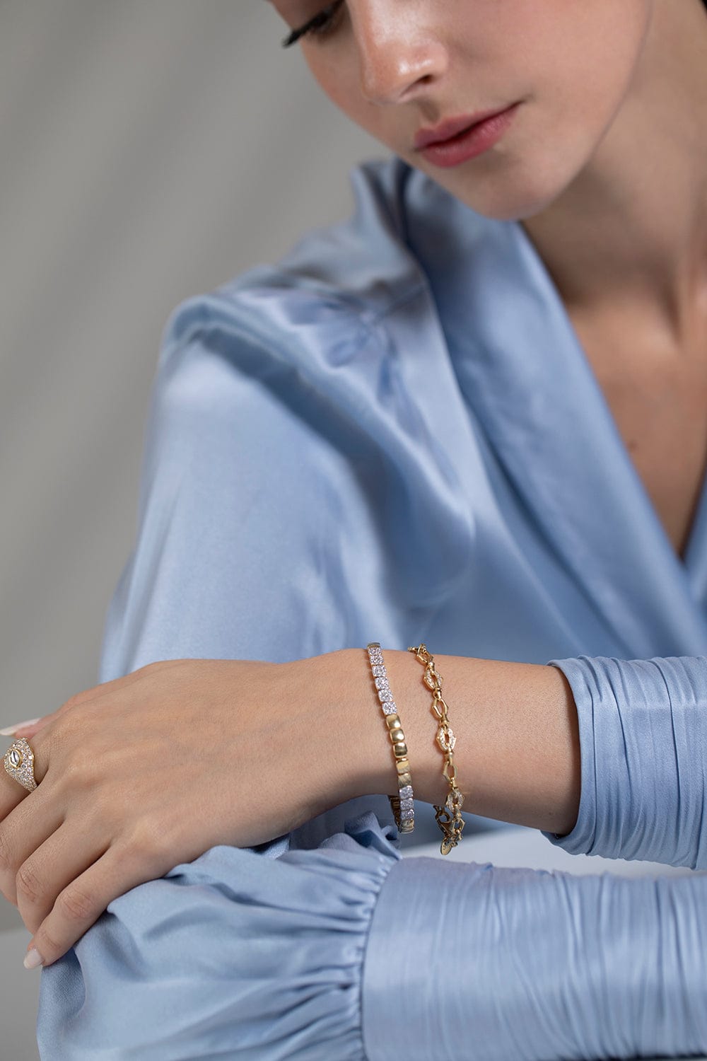 SARA WEINSTOCK-Adira Diamond Cluster Bracelet-YELLOW GOLD