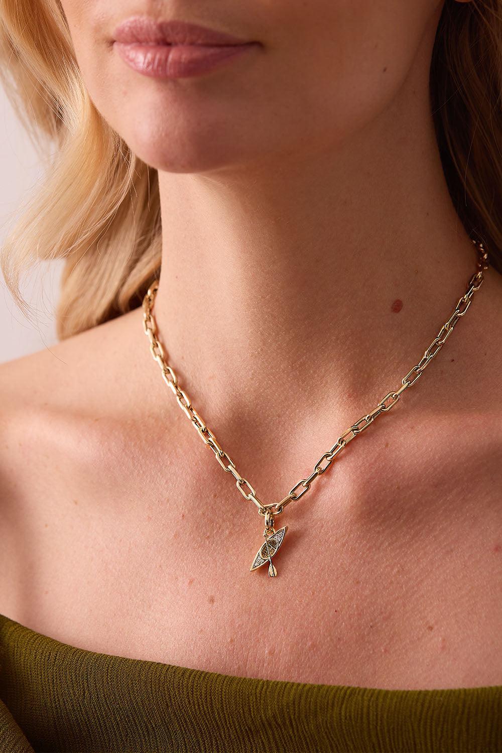 Diamond Canoe Charm-YELLOW GOLD-JEWELRYFINE JEWELBRACELET O-SARA WEINSTOCK