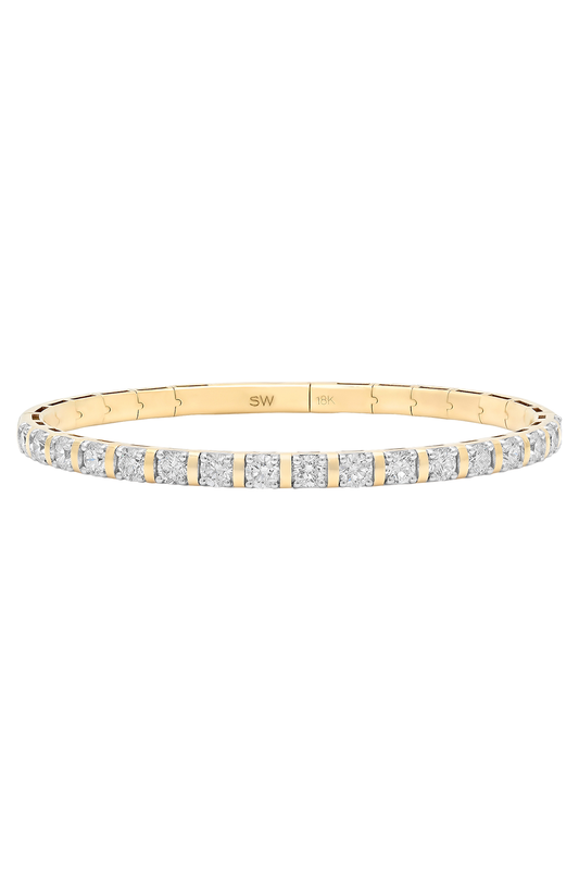 Diamond Flexion Eternity Bangle-YELLOW GOLD-JEWELRYFINE JEWELBRACELET O-SARA WEINSTOCK