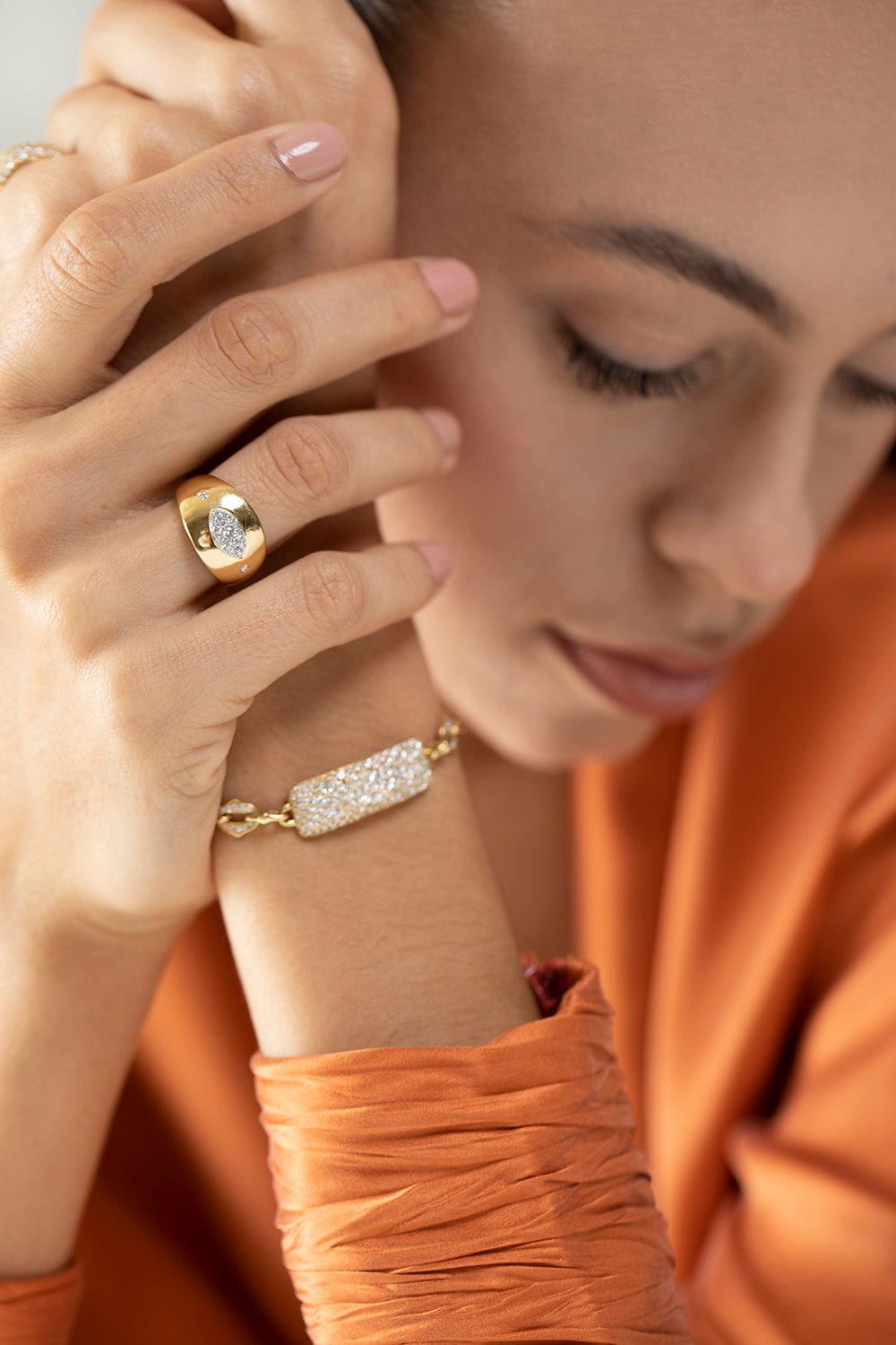 SARA WEINSTOCK-Lucia Bar Tag Chain Bracelet-YELLOW GOLD