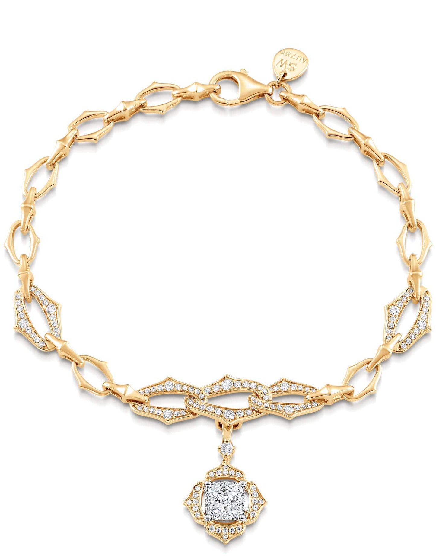 SARA WEINSTOCK-Lucia Chain Bracelet with Detatchable Leela Pendant-YELLOW GOLD