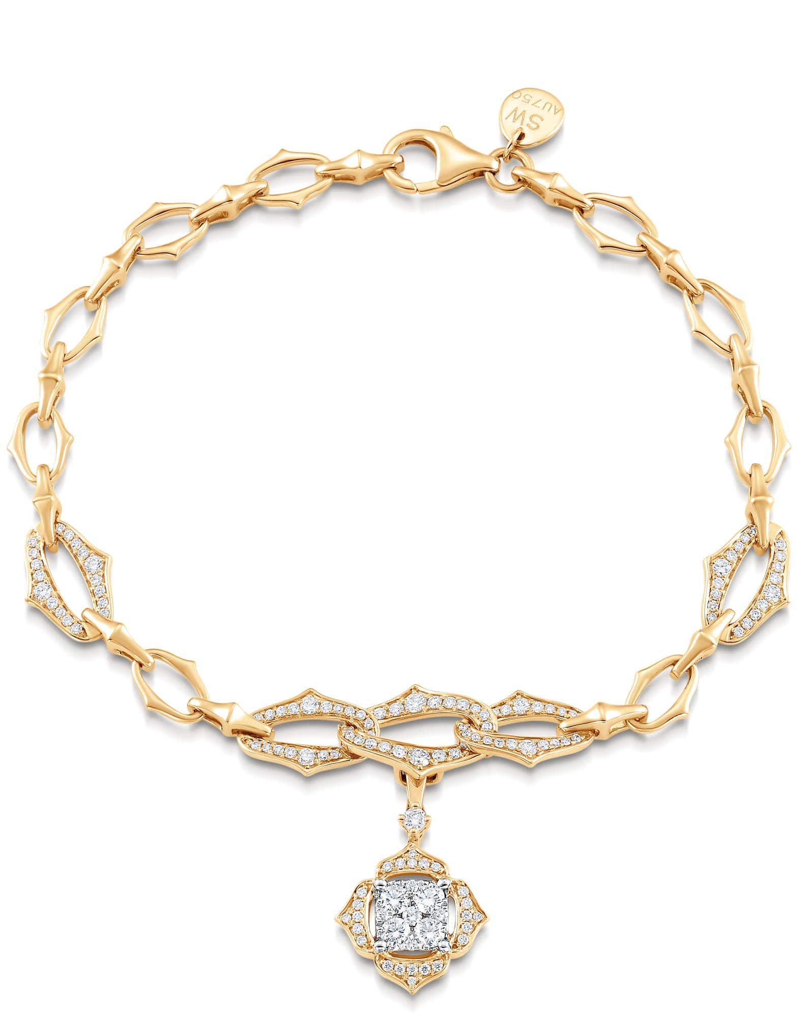 SARA WEINSTOCK-Lucia Chain Bracelet with Detatchable Leela Pendant-YELLOW GOLD
