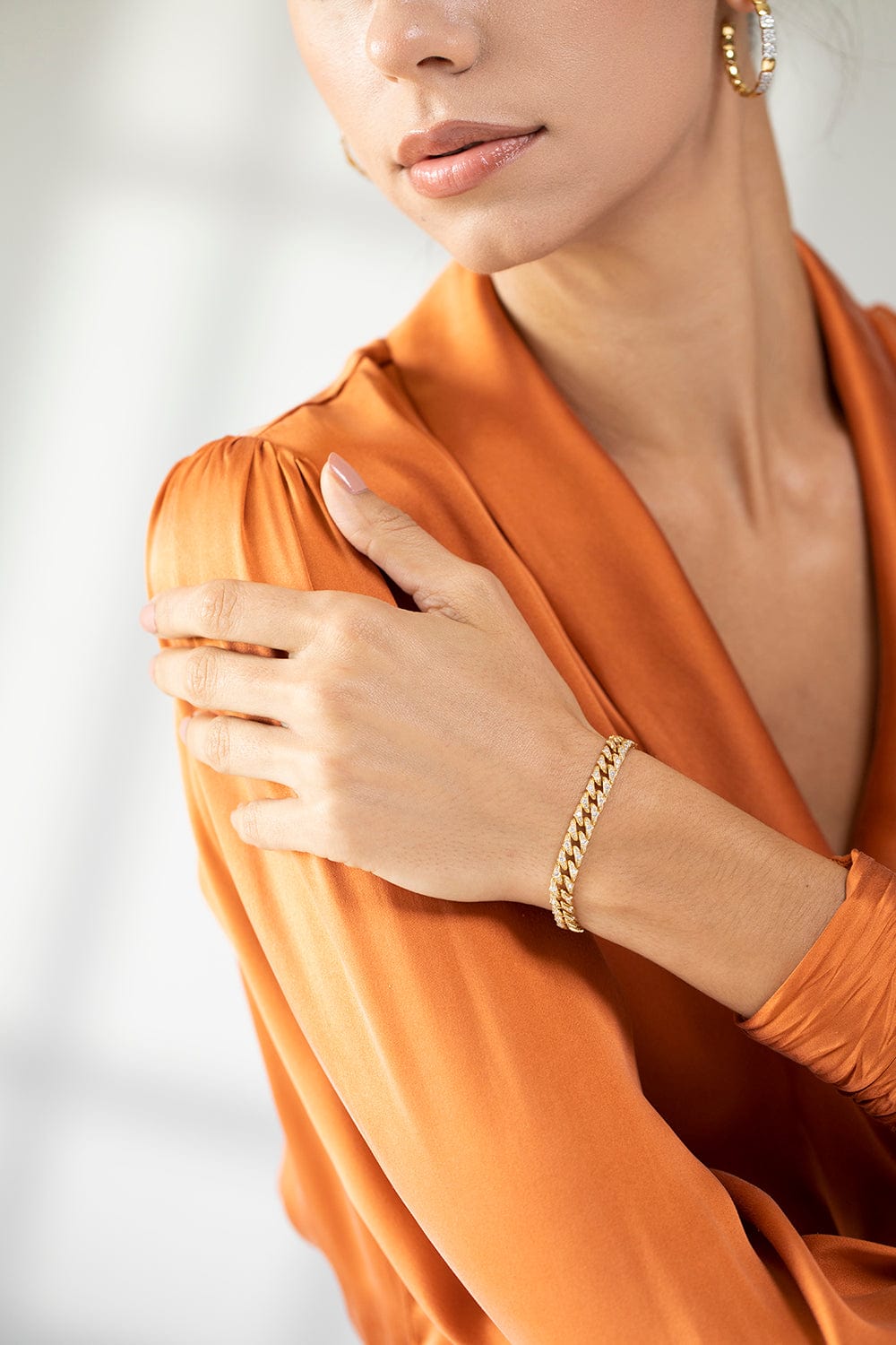 SARA WEINSTOCK-Lucia Pave Diamond Link Bracelet-YELLOW GOLD