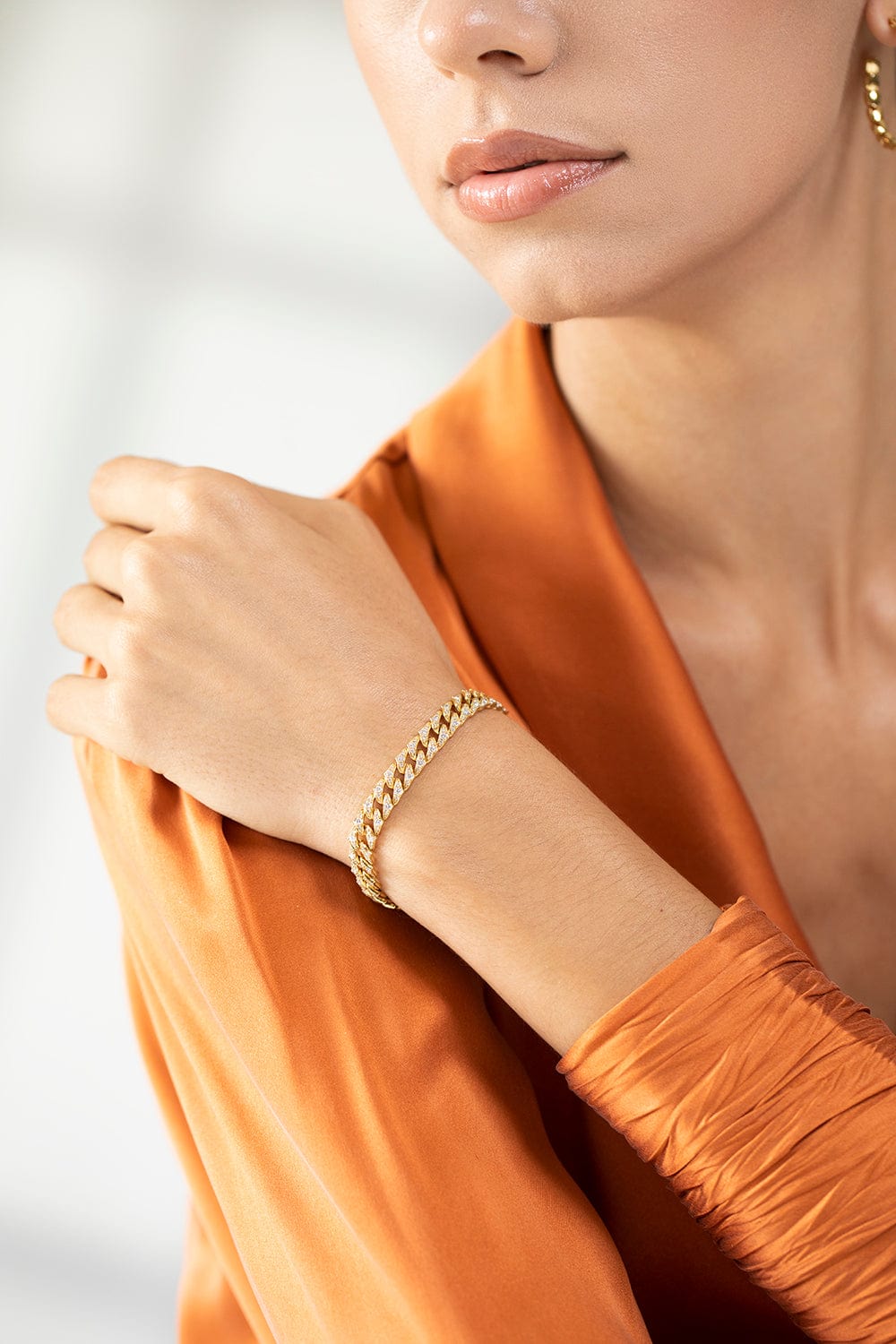 SARA WEINSTOCK-Lucia Pave Diamond Link Bracelet-YELLOW GOLD