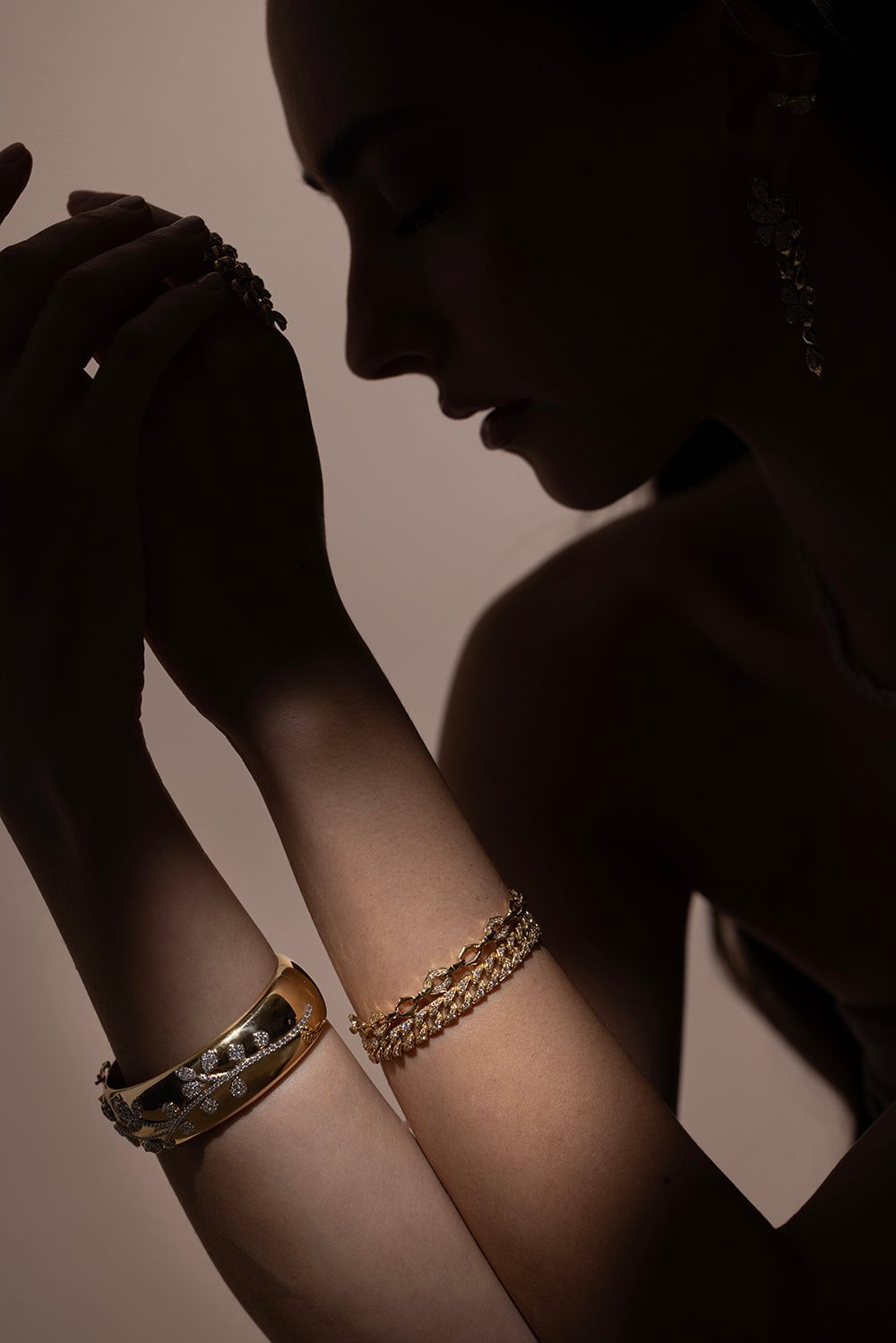 SARA WEINSTOCK-Lucia Pave Diamond Link Bracelet-YELLOW GOLD