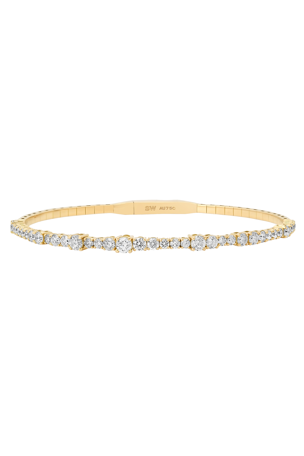 Diamond Flexion Bangle Bracelet-YELLOW GOLD-MEDIUM-JEWELRYFINE JEWELBRACELET O-SARA WEINSTOCK