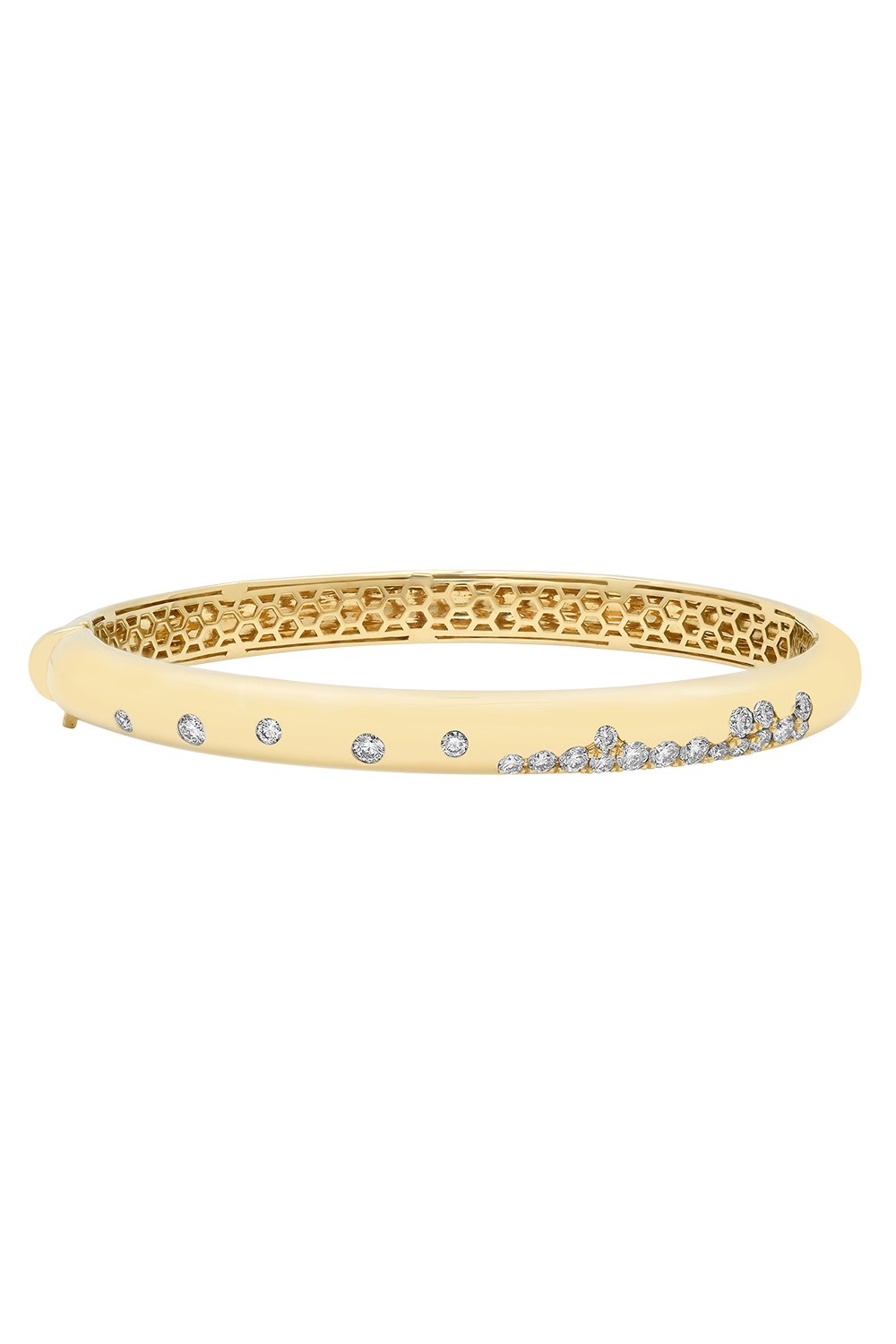Diamond Papua Pave Thin Bangle Bracelet-YELLOW GOLD-SMALL-JEWELRYFINE JEWELBRACELET O-SARA WEINSTOCK