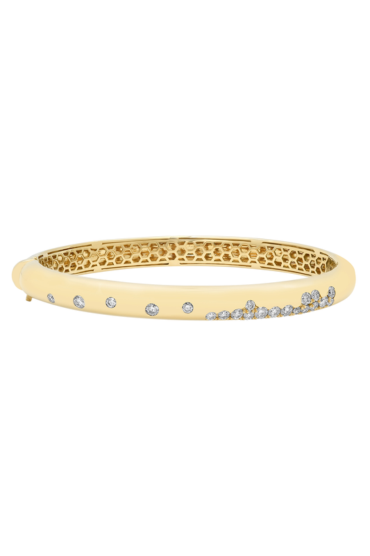 Diamond Papua Pave Thin Bangle Bracelet-YELLOW GOLD-SMALL-JEWELRYFINE JEWELBRACELET O-SARA WEINSTOCK