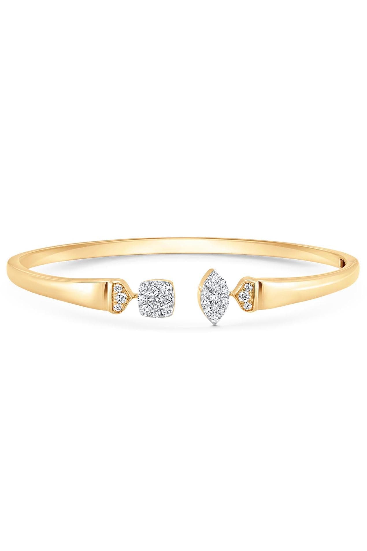 SARA WEINSTOCK-Unity Reverie Marquise and Cushion Diamond Bangle Cuff-YELLOW GOLD