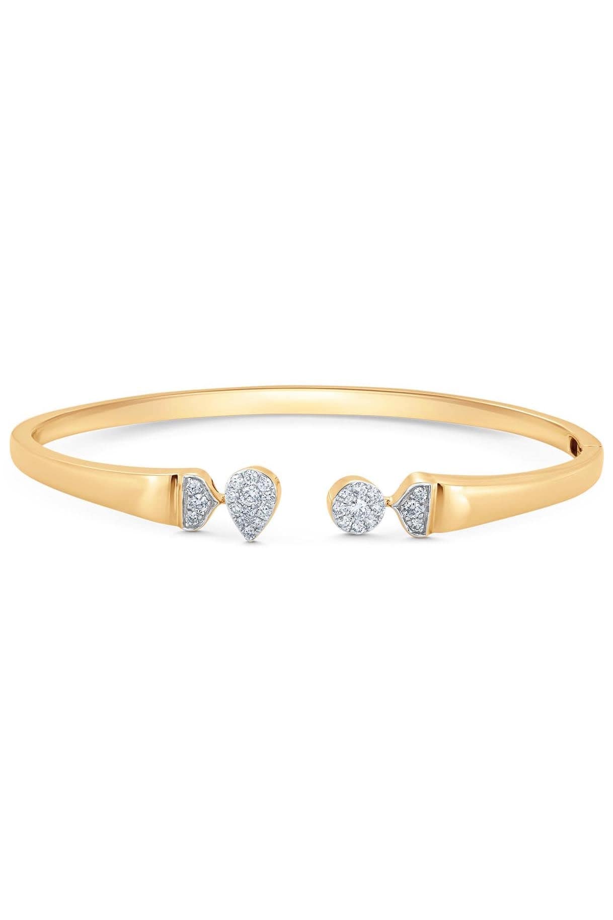 SARA WEINSTOCK-Unity Toi Et Moi Cuff Bracelet-YELLOW GOLD