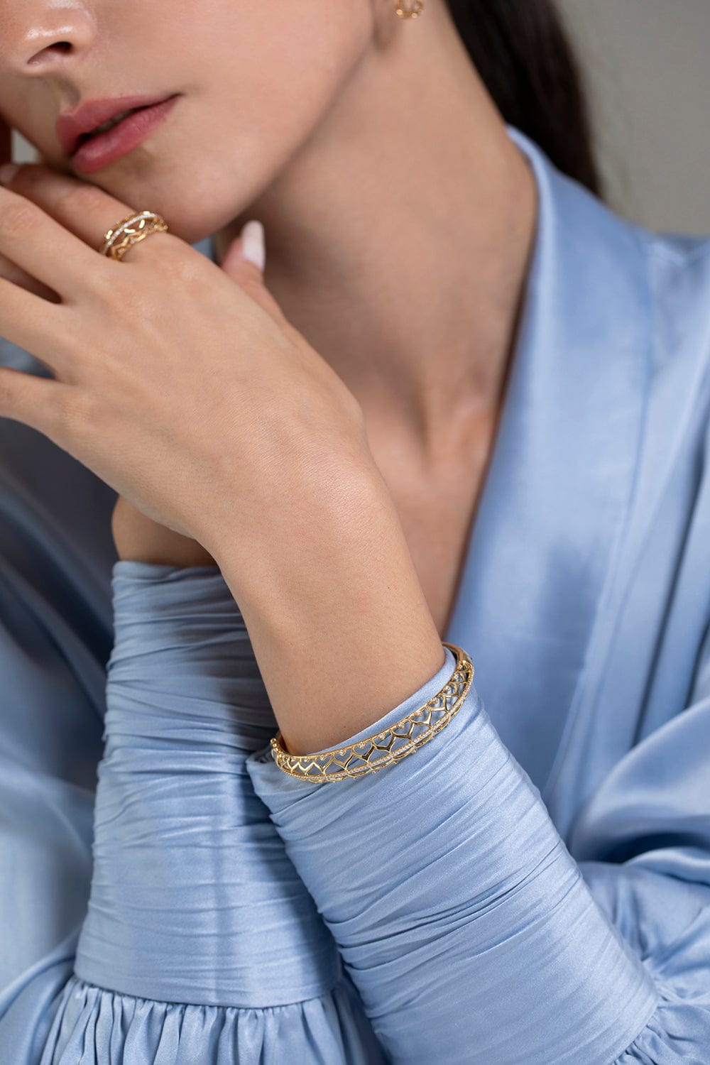 SARA WEINSTOCK-Detelle Diamond Horizontal Bangle-YLGOLD