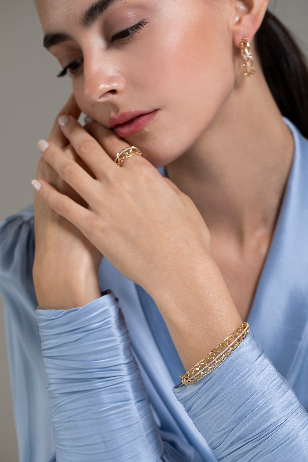 SARA WEINSTOCK-Detelle Diamond Horizontal Bangle-YLGOLD