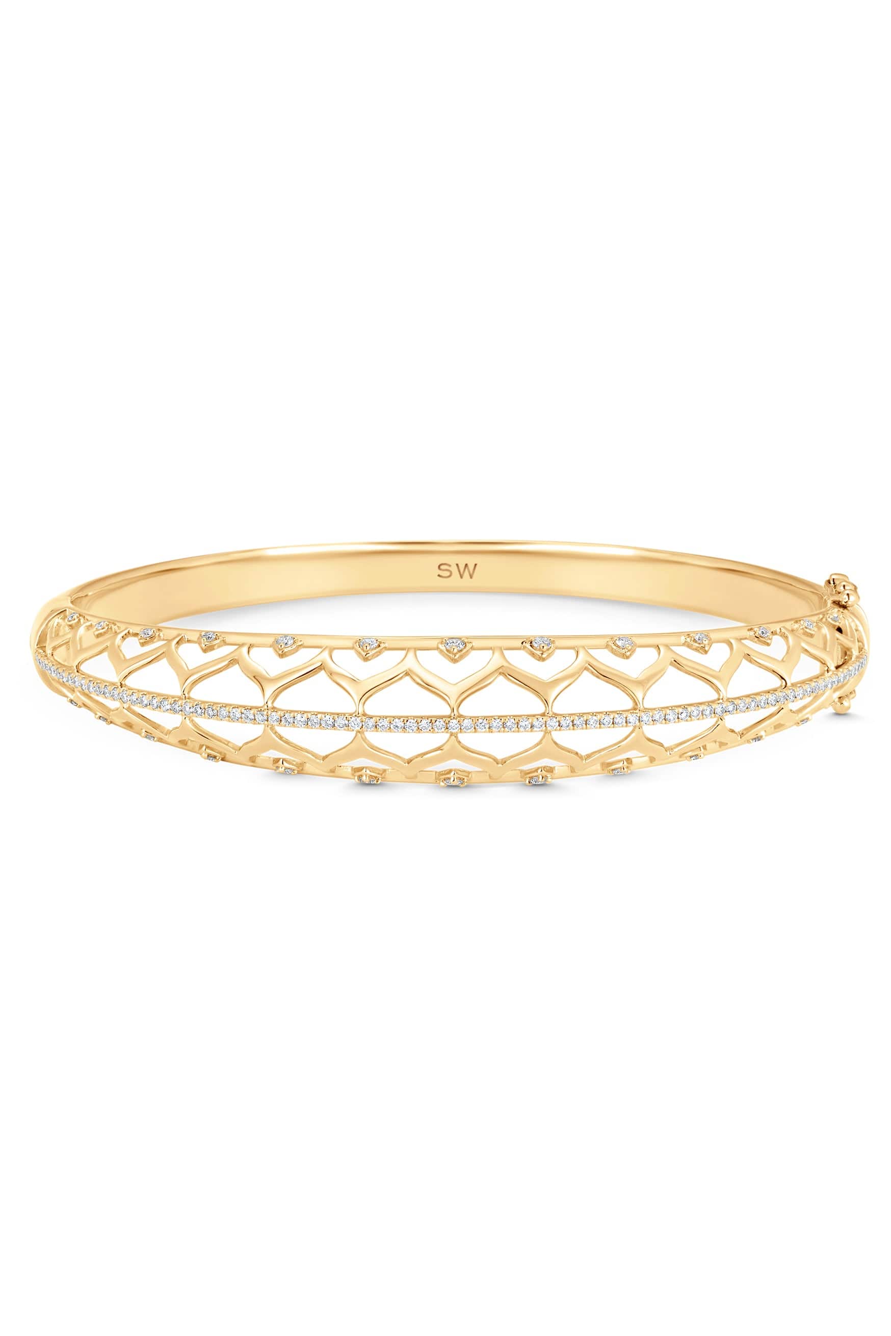 SARA WEINSTOCK-Detelle Diamond Horizontal Bangle-YLGOLD